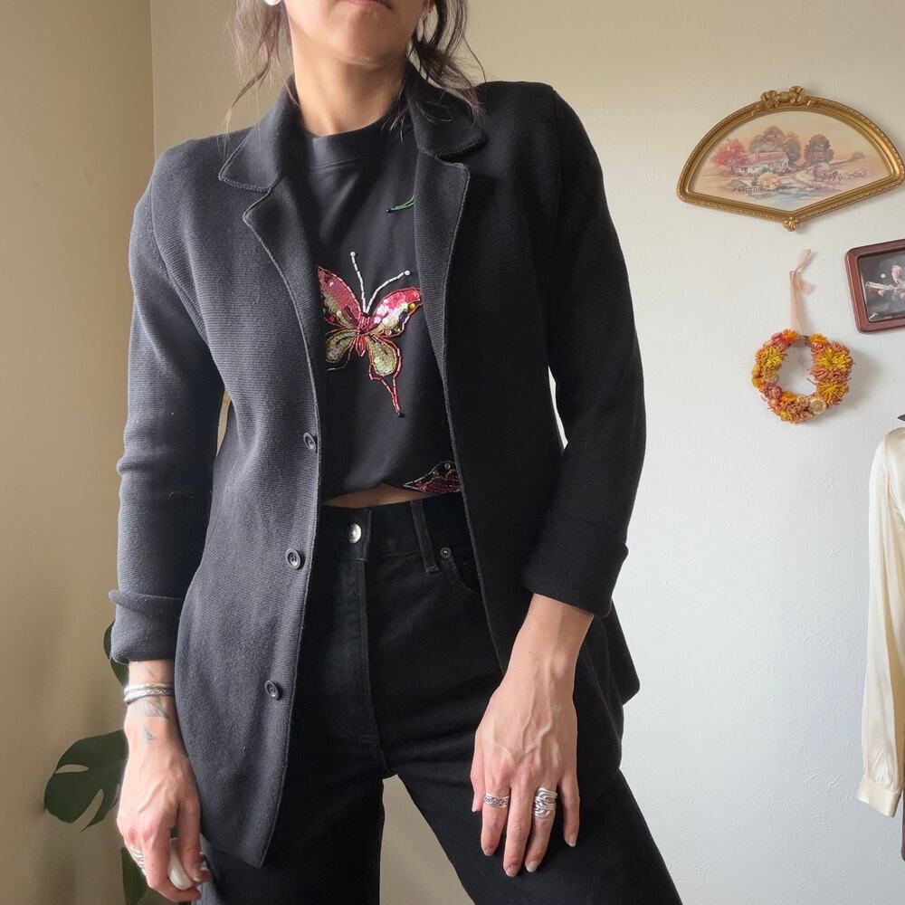 Silk Cotton Knit Blazer
